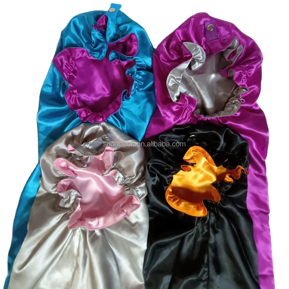 

Mix Colors Slap Clasped Satin Braids Bonnet with Double Layers Adjustable Dreadlock Hair Sleep Caps, Customized