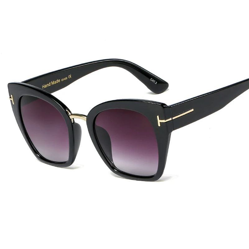 

SHINELOT 97356 Hot Sell Women Fashionable Cat Eye Sun Shades Metal Link UV400 CE Ladies Sunglasses