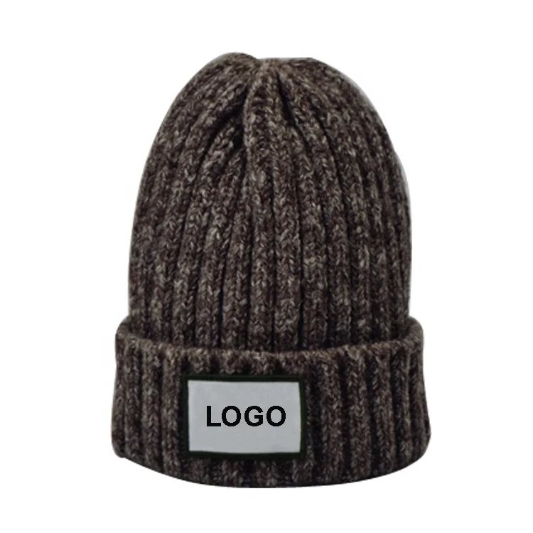 Custom Beanie With Woven Label Two Colors Dark Grey Beanie Buy Dark