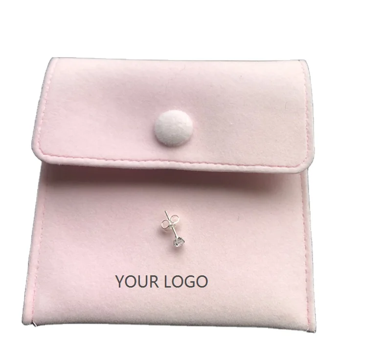 

MOQ 10 pcs Custom suede jewelry makeup envelope flap pouch velvet jewelry packaging bag with logo custom, Blue, grey, pink, red,beige