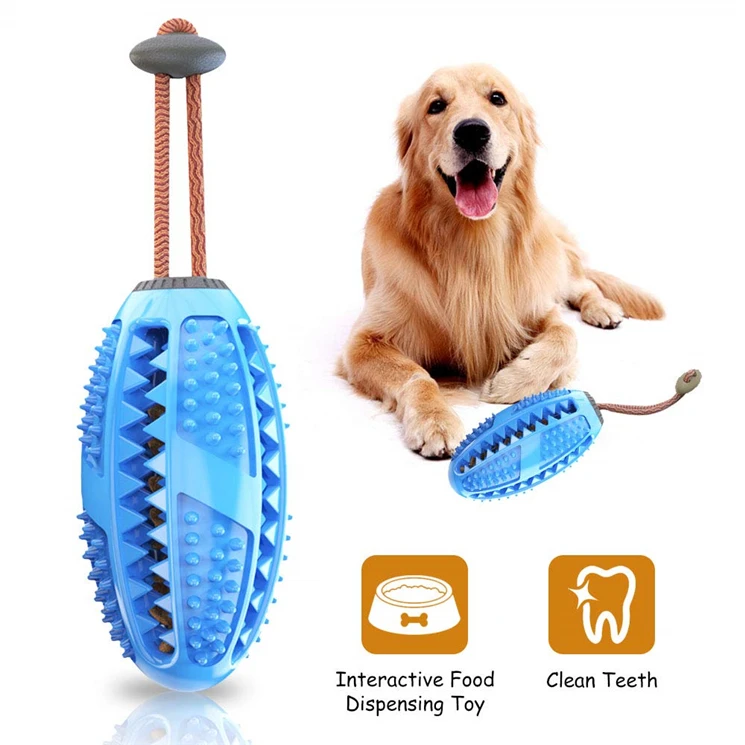 

Amazon Hot Sale Dog IQ Treat Ball Interactive Food Dispensing Toy Toothbrush 4 in 1 Multifunction Dog Chew Toys