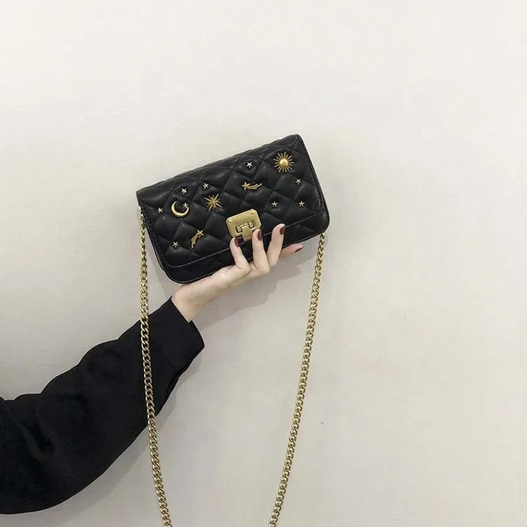 

fashion small square handbag diamond long chain bags portable cross body handbags for women, 3 colors