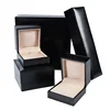 Spot wholesale black leather PU jewellery box custom boxes with logo ring pendant bangle bracelet necklace jewelry boxes
