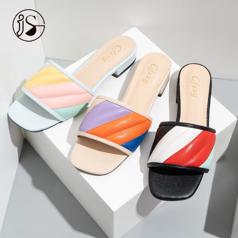 

2021 Fashion trends slippers slides outdoors sandals women slippers low-heel ladies slippers, Picture