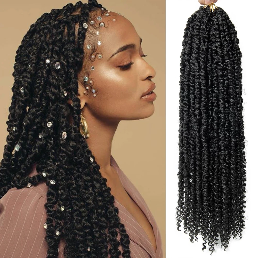 

Synthetic 18 Passion Twist Pre-looped Fluffy Crochet Braid Hair Ombre Braiding Hair Extensions 3D Cubic Twist Crochet Hair