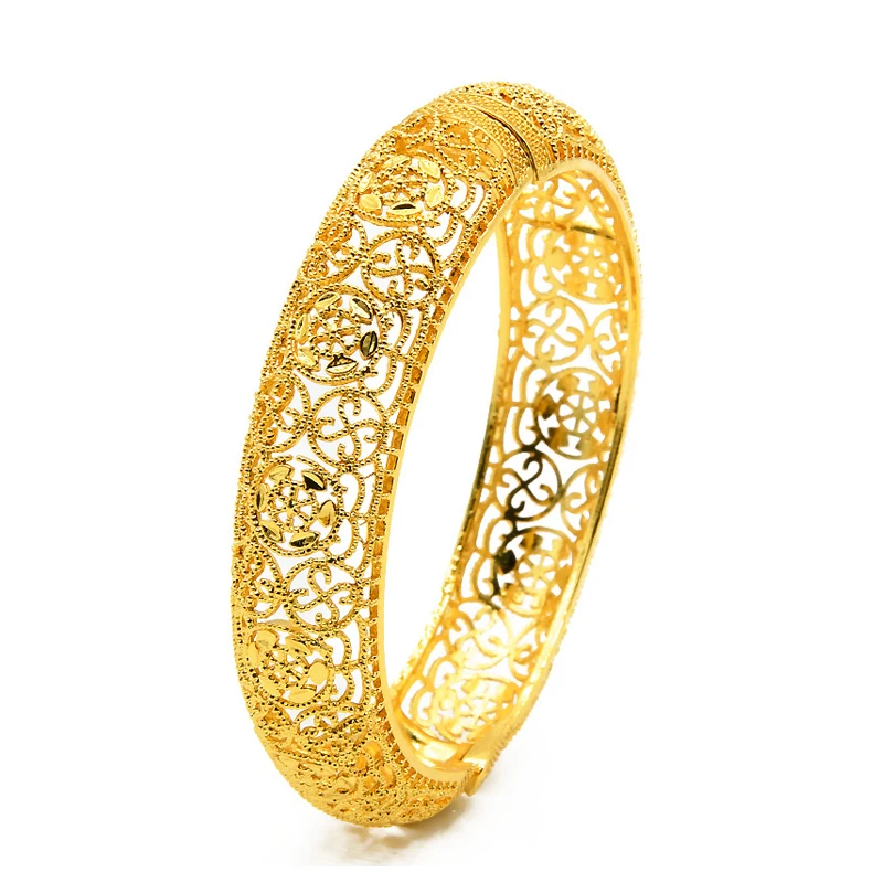 

24K Dubai Gold Bracelet Women Bridal Wedding Fashion Jewelry Bracelets Instock Wholesale