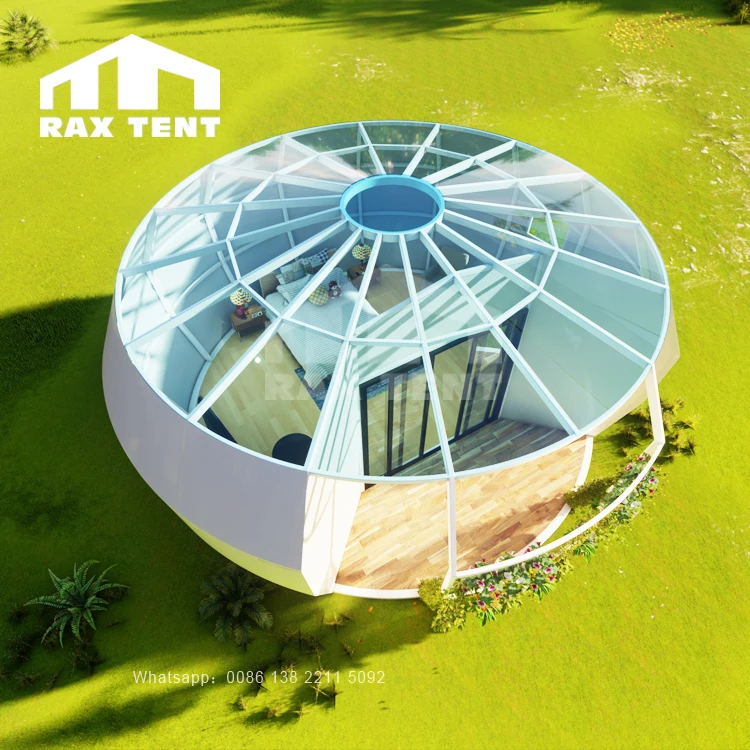 

New Design Pumpkin Shape Glamping Tent For Hotel and Resort With Steel Tube and PVDF Fabric Covered With Tempered Glass