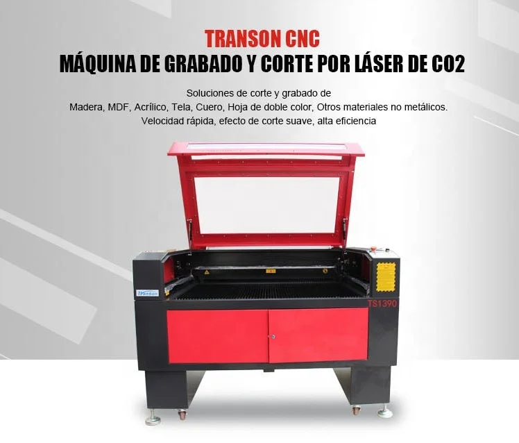100W Co2 Laser Cutting Engraving Machine TS1390 with Reci W4 Tube used for  wood paper acrylic leather plastic stone glass