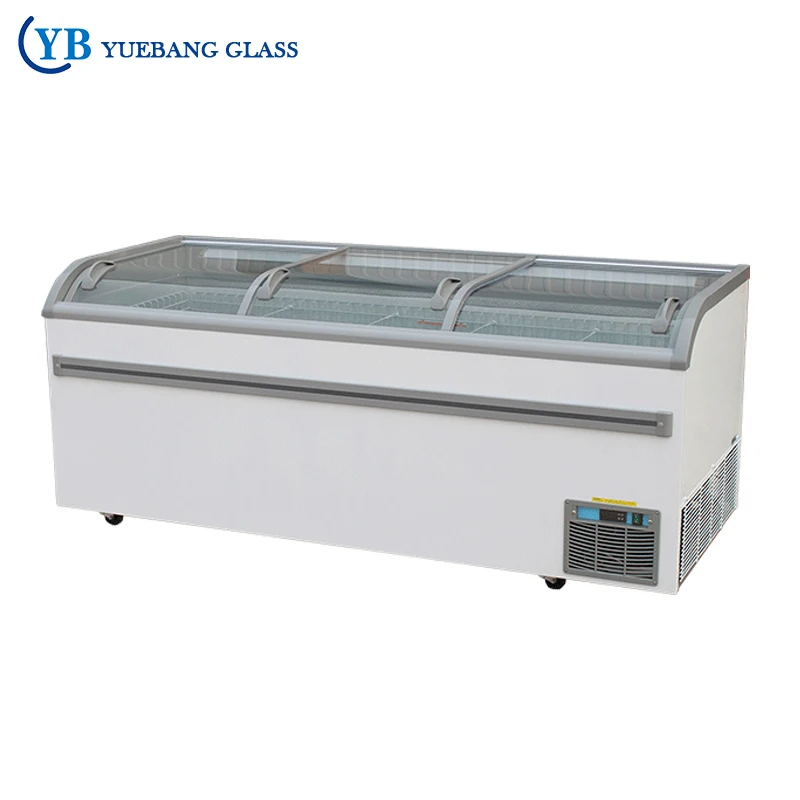 
Angle Curved Sliding Glass Door for Counter Top Freezer 