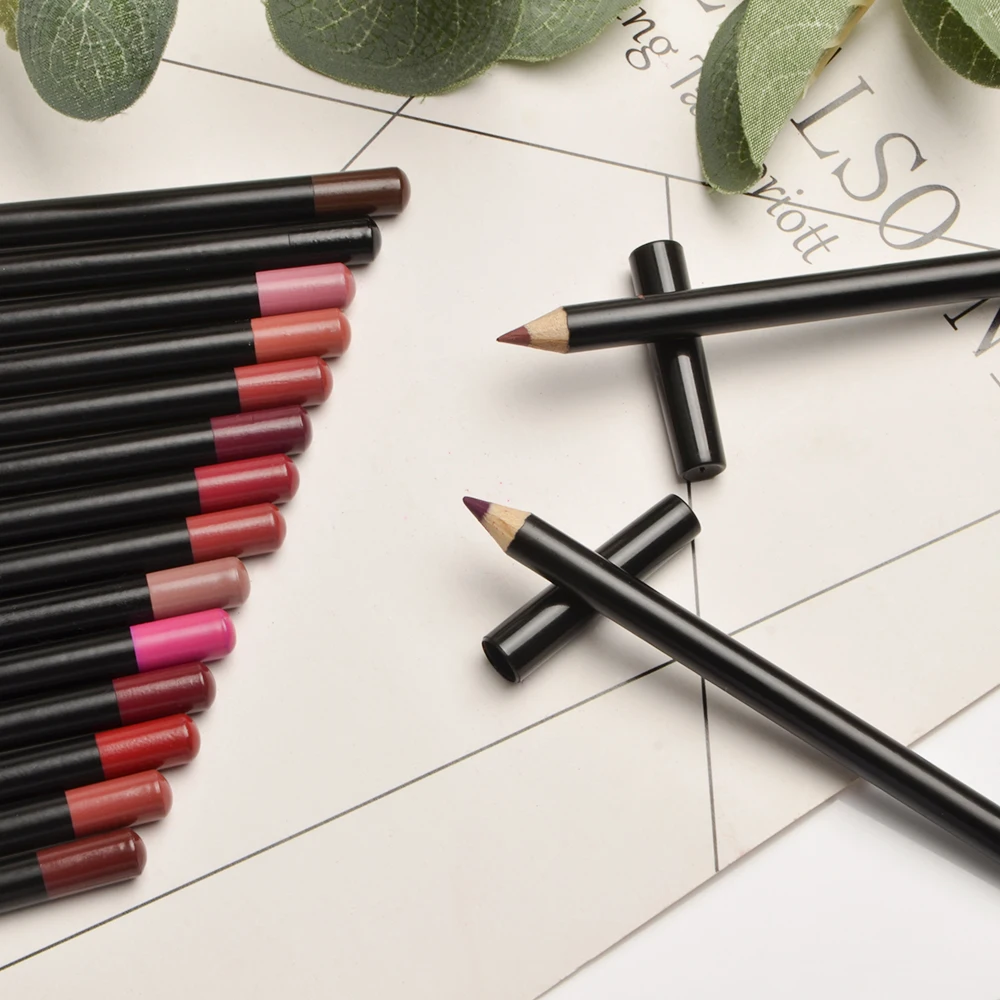 

Wholesale multicolor lip liner pencils vegan lip liner waterproof black lipliner