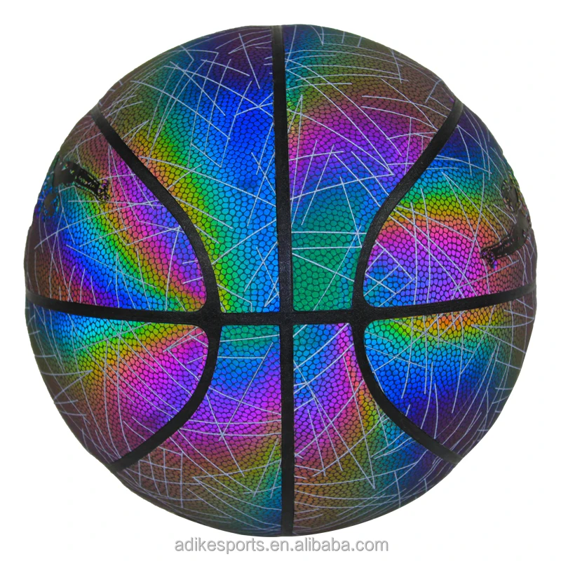 

adike baloncesto bolas de basquete basket ball glow holographic luminous custom logo glowing reflective basketball, Custom personality color