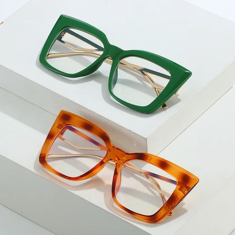 

Fashion Glasses Cat Eye Glasses Clear Metal Frame Vintage Optical Frame Leopard Eyeglasses Frames For Ladies