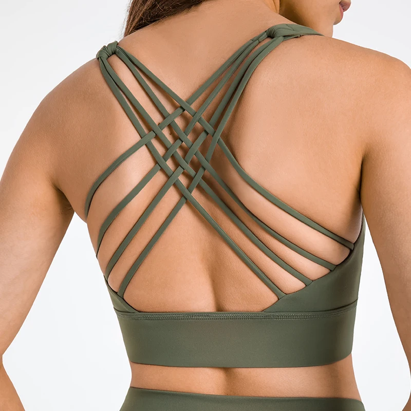 

Sexy Women Push Up Cross Yoga Straps Sports Vest Tank Gym Bra Underwear Workout