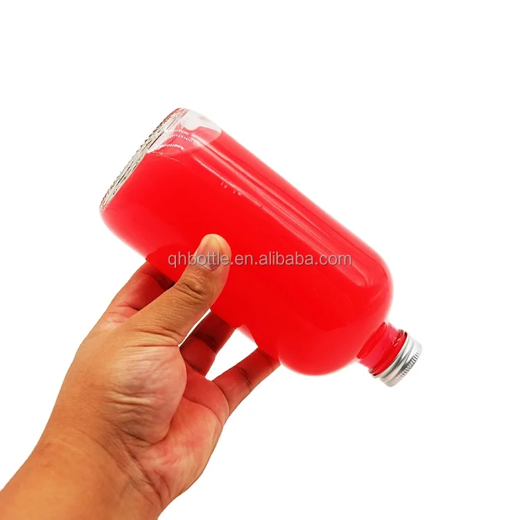 

Wholesale 120ml 250ml 500ml Fancy Empty Glass Clear Juice Milk Syrup Bottle With Screw Cap