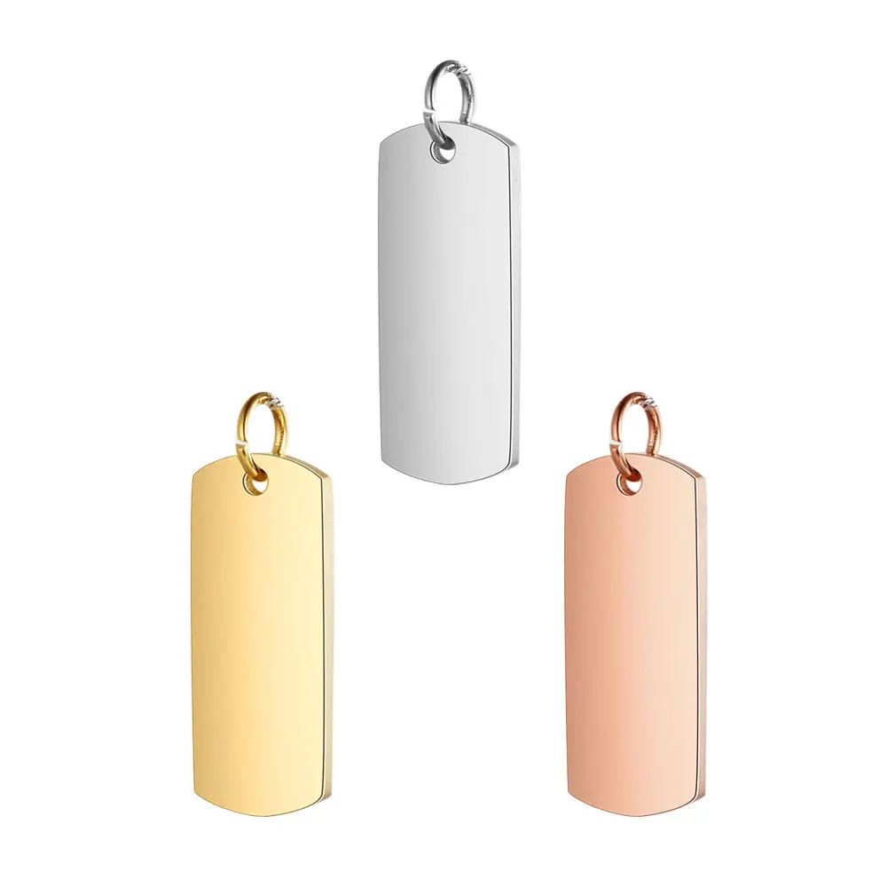 

Gold Plated Stainless Steel Custom personalized Jewelry dog tags accessories Charms Jewelry Making Supplies
