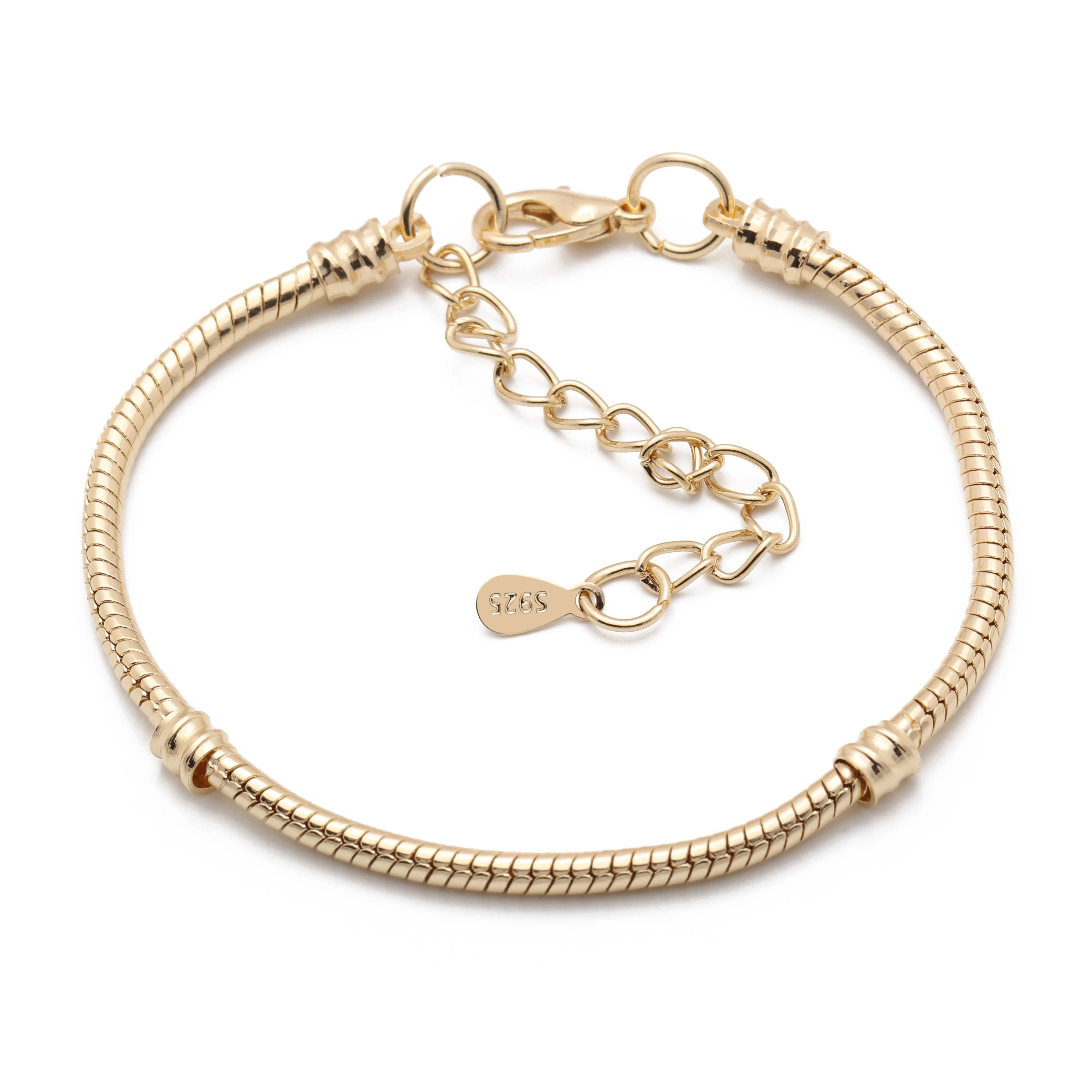 

Hainon Factory stock Gold plating bracelet alloy bracelet men women charm bracelets Custom length 18cm 20cm, Customized color