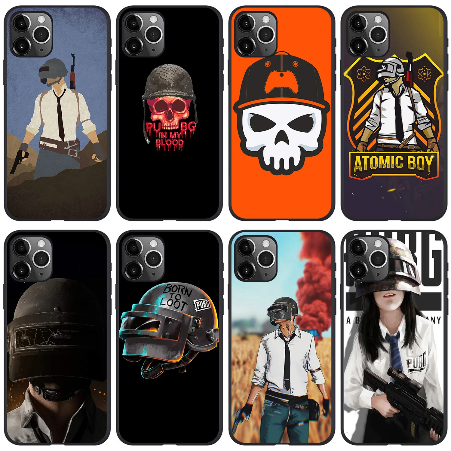 

For Iphone 12pro 11 Max PUBG Game Sofe TPU Anti Shock Phone Case Cell Phone Cover, Customised