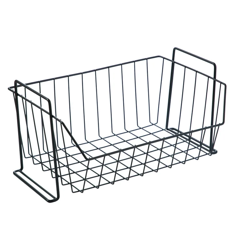 

Multi-function Stackable Painted Iron Kitchen Storage Basket For Vegetable Dish And Plate Rack