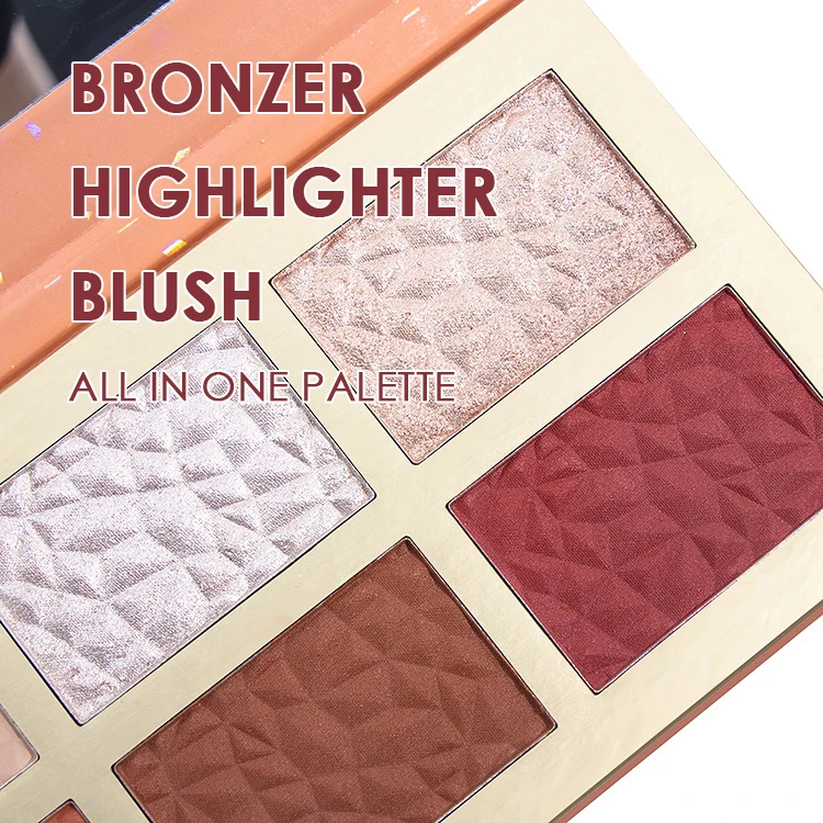 

New Arrival Private Label Highlighter Blush Bronzer All in One Paletter High Pigment