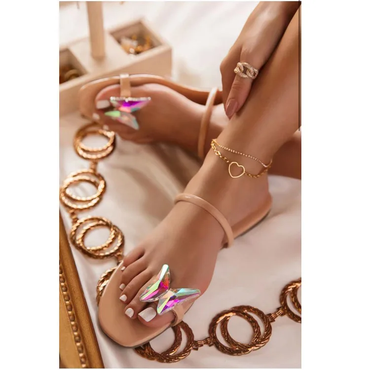 

2021 New design wholesale basic style solid lady cheap beach wide width womens sandals bling out sandals for women and ladies, Customized color