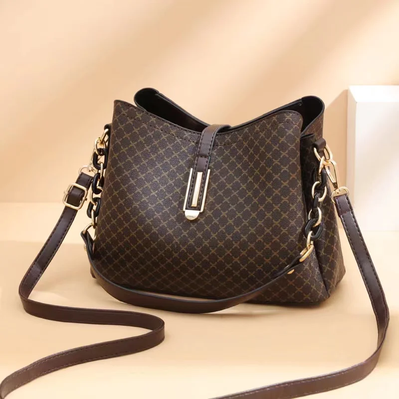 

Large capacity bucket messenger 2022 handbag new designer designer handbags wholesale bags women handbags ladies purse, Beige black brown khaki