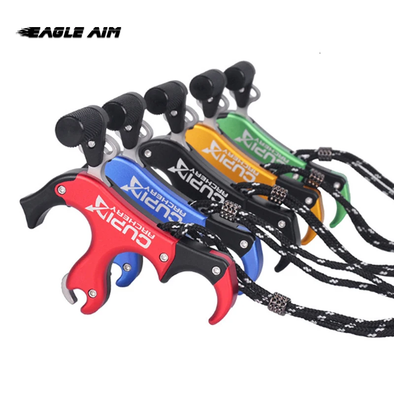 

4 Finger Thumb Hunting Compound Bow Release with Wrist Sling for Archery