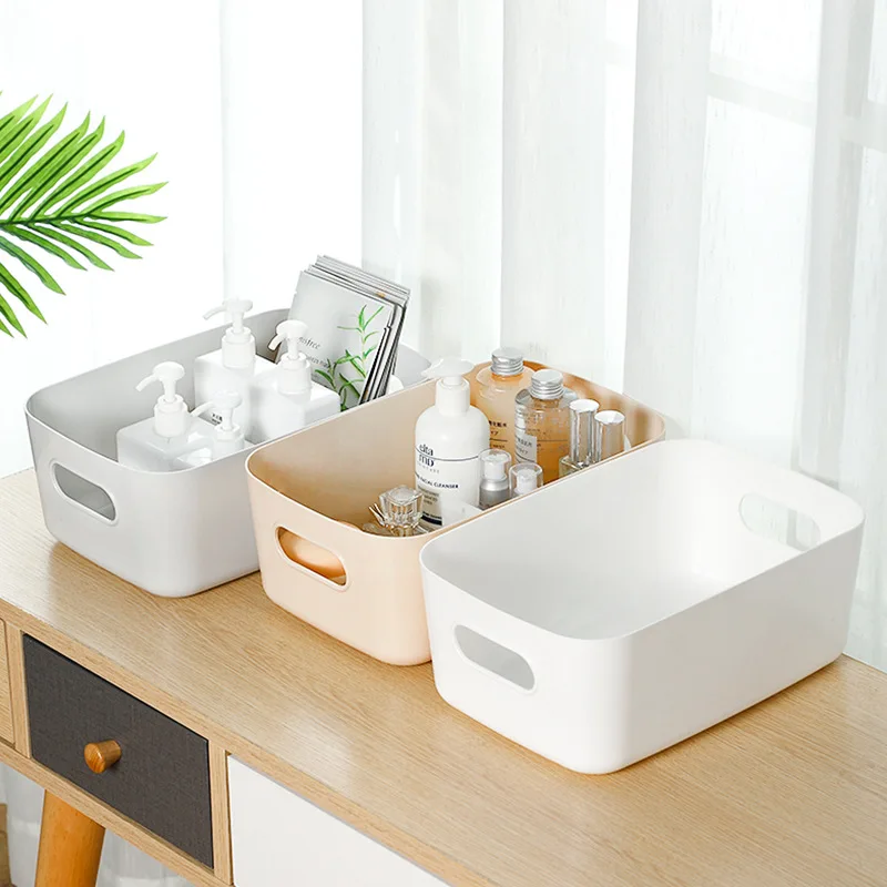 

Tabletop Cosmetic Storage Box Plastic Household Sundries Storage Bin Closet