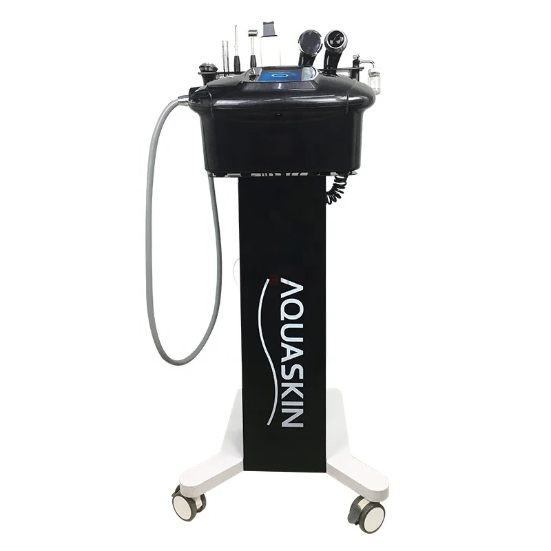 

beauty machine professional 6 in 1 aqua peel skin scrubber galvanic portable, Black