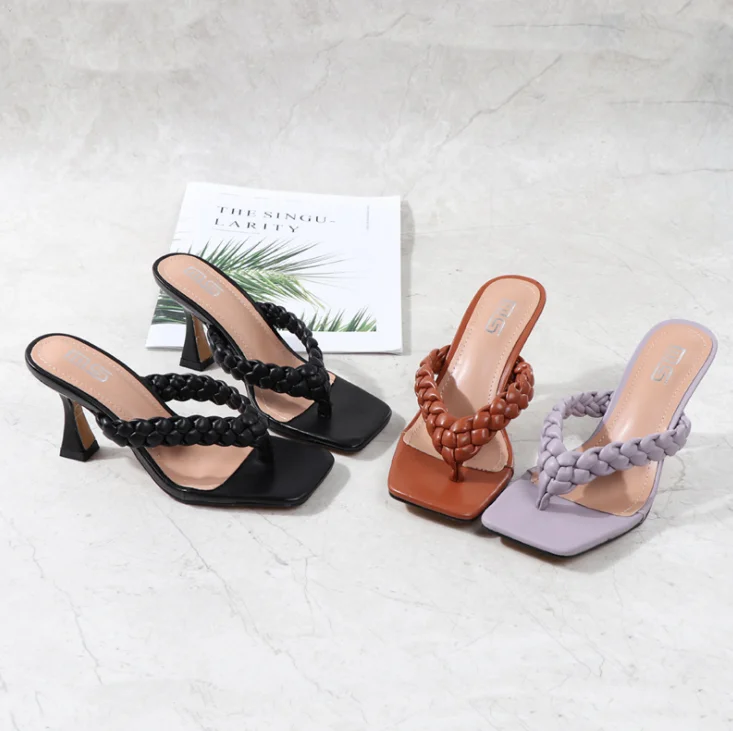 

Ladies New Clear Heels Square Head Leather Shoes high heels, Customized color