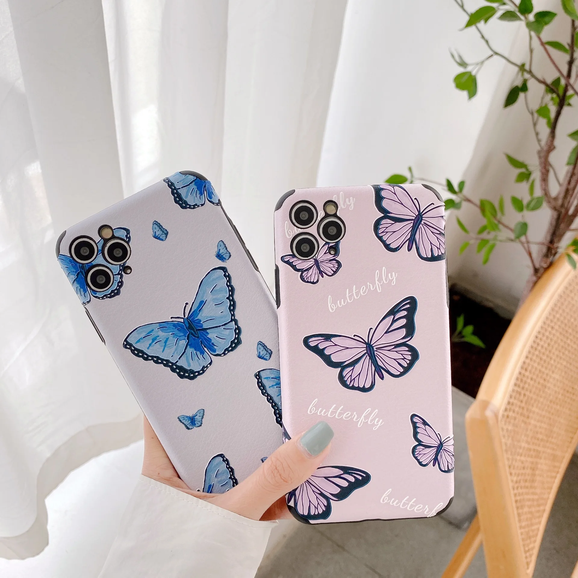 

HOCAYU Fashion Butterfly IMD phone case for iphone 11 pro max xs xr 7 8 plus, Soft TPU Mobile Cover Flexible