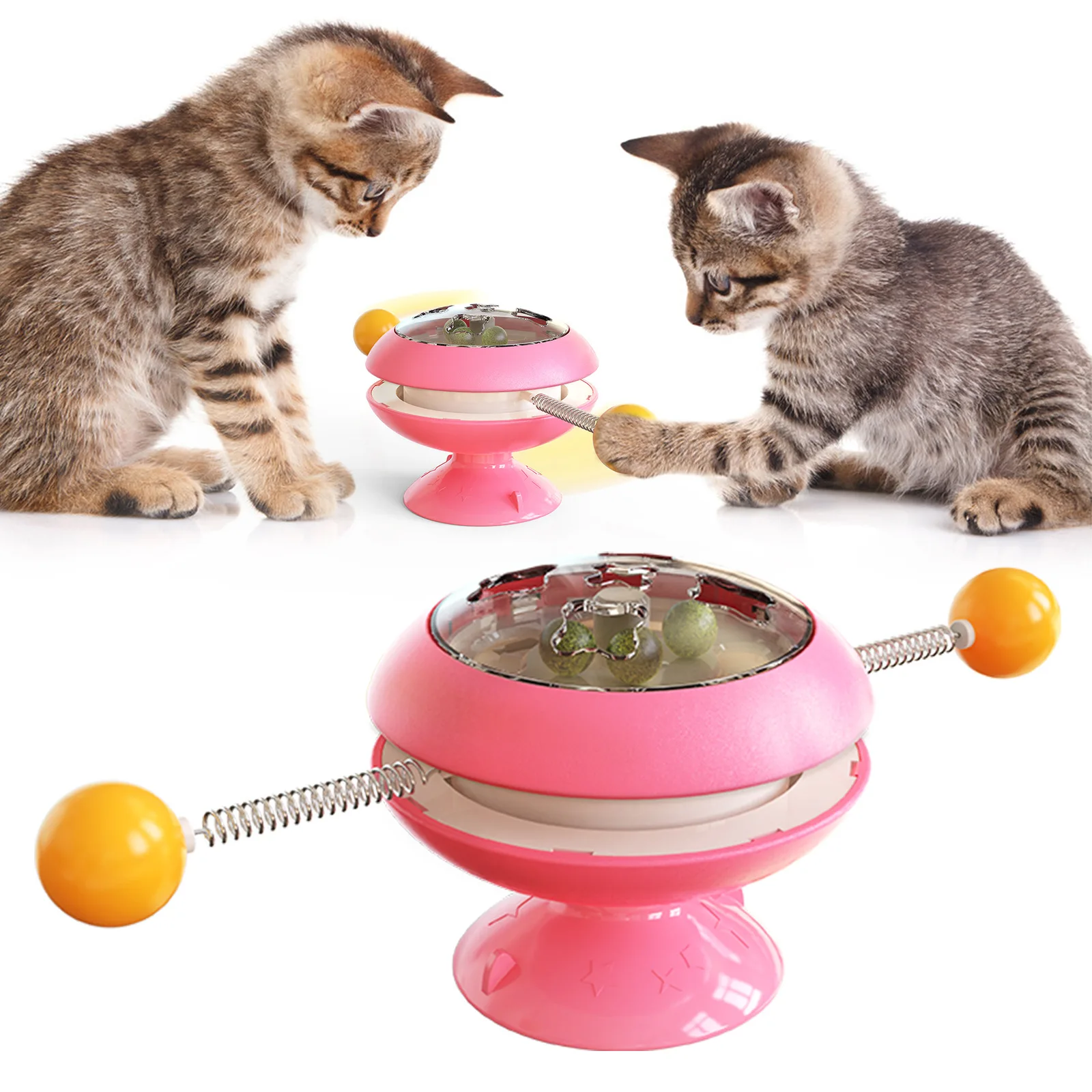 

Factory Outlet Cheap Circular Funny Cat Pet Toy For Playing Feeding, Yellow/blue/pink/green