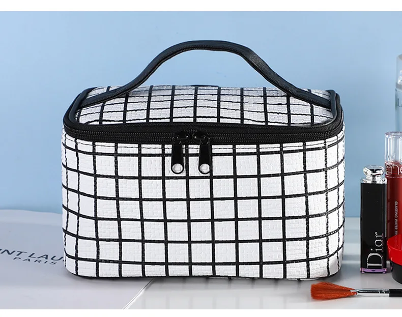 

Trousse De Maquillage Scrubba Wash Bag Travel Organizer Checkered Makeup Pouches Case Cheap Bags Low Moq Makeup Cosmetic Bag, As picture show