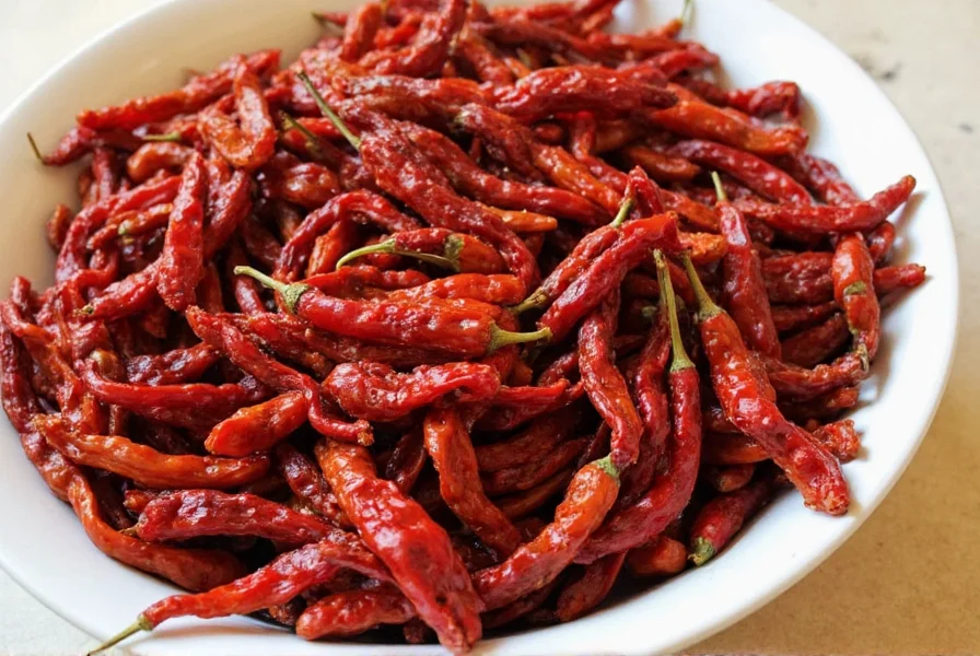 Dried chiles stored in freezer bags