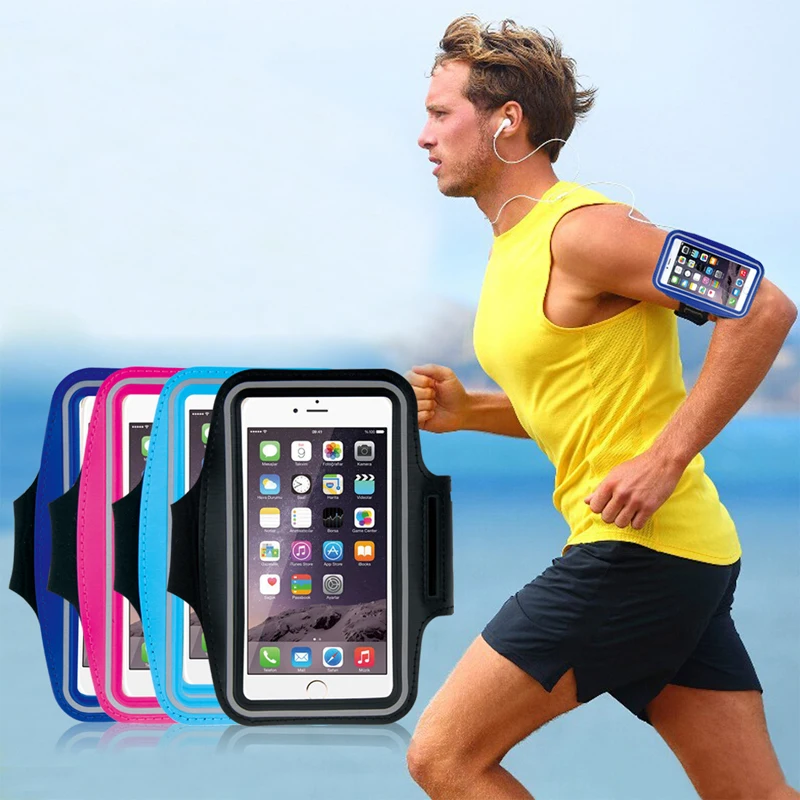 

Cheap waterproof Sports bike Arm Band shoulder Holder mobile phone bag case For Iphone 5 se 6 6s 7 8 plus X Xs Xr 11 12 pro max, Golden, blue, red, rose, black, ect