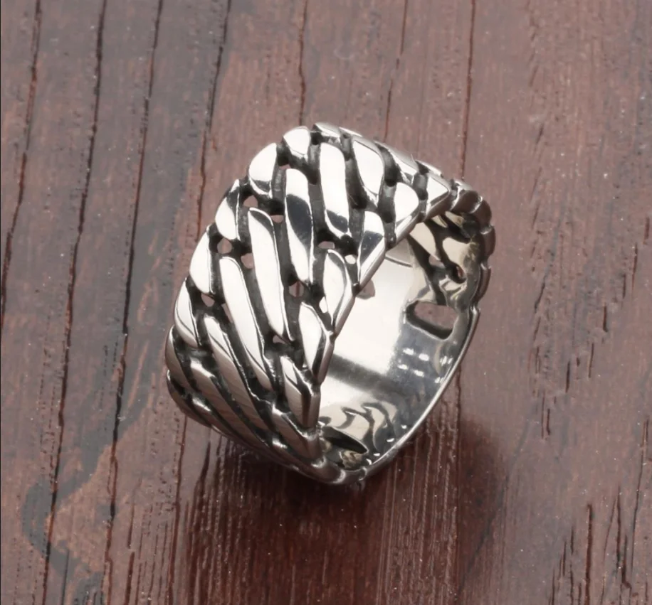 

Craft Wolf Low-cost wholesale striped fish napkin 316 titanium steel ring for men, Steel or custom