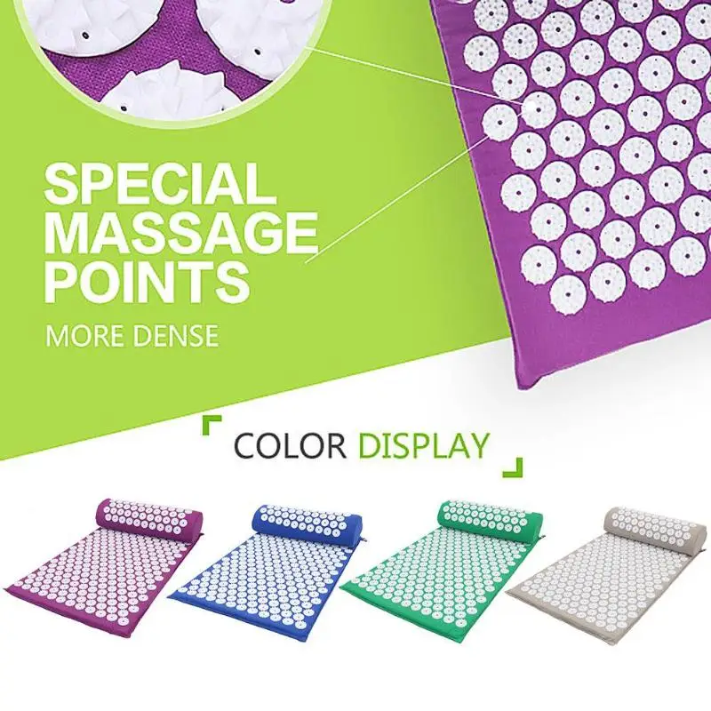 

Massager Massage Yoga Mat Acupressuur Stress Terug Body Pijn Spike Mat Acupunctuur Massage Yoga Mat