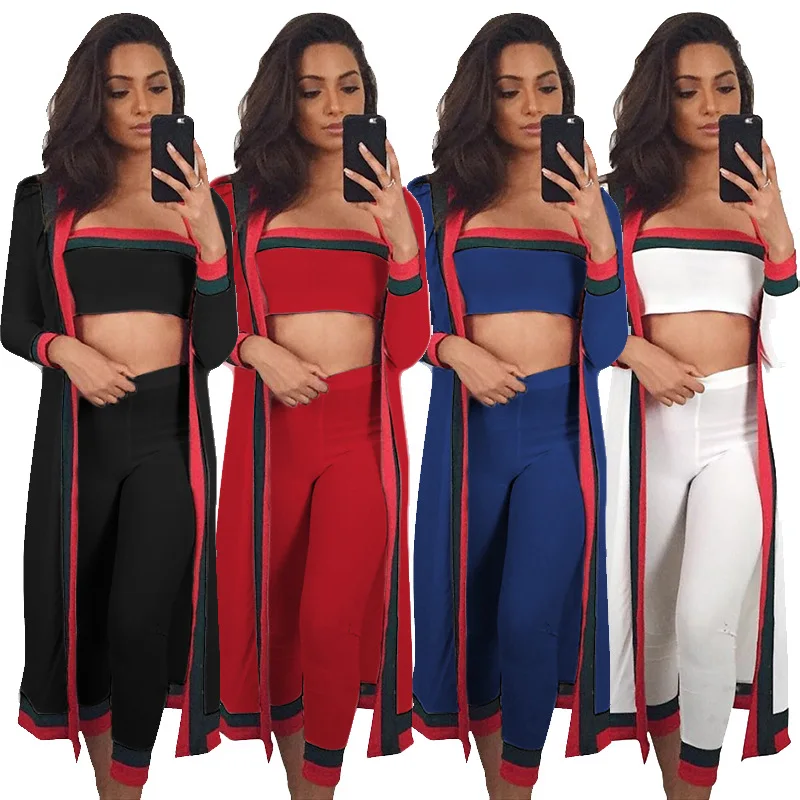 2019 Fall Apparel fashion bodycon long dress three-piece set plus size sexy women dresses