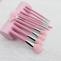 

Custom Logo Wholesale 10PCS synthetic Hair Makeup Brush Set With Case Powder Foundation Eyeshadow Make Up Brush