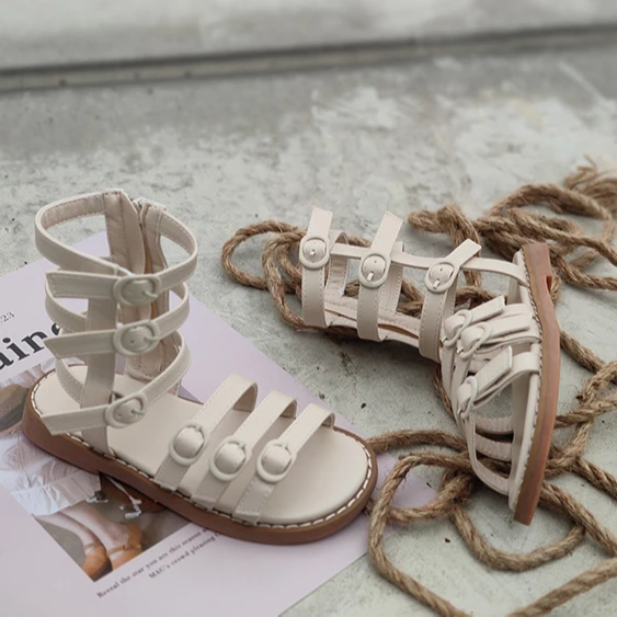 

Summer high top student sandal feminine fairy style flat shoe long tall tube