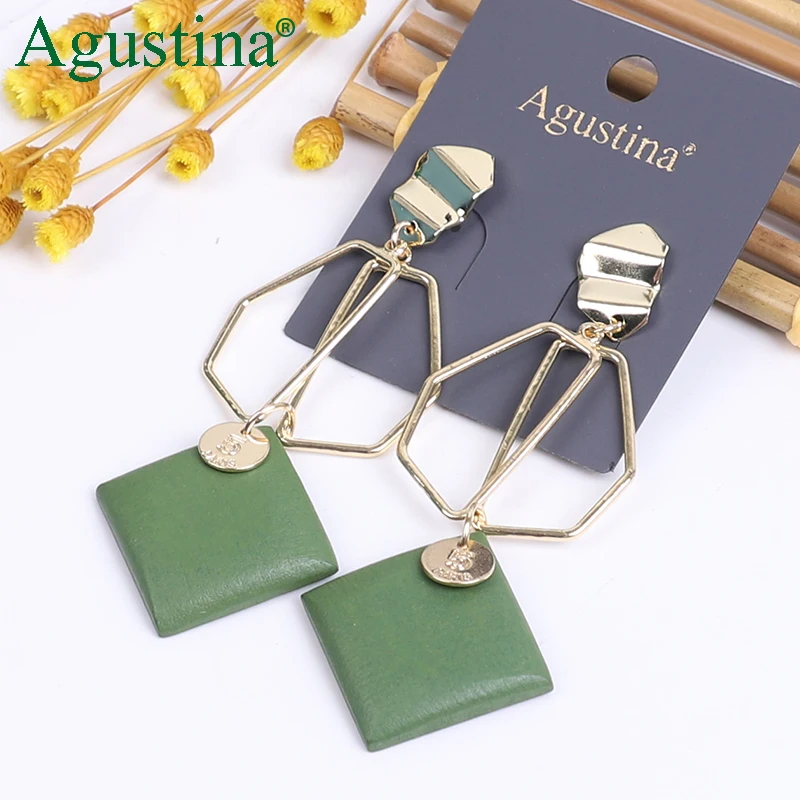 

Agustina 2021 new fashion big wood earrings party earring jewelry ladies gift, Colorful