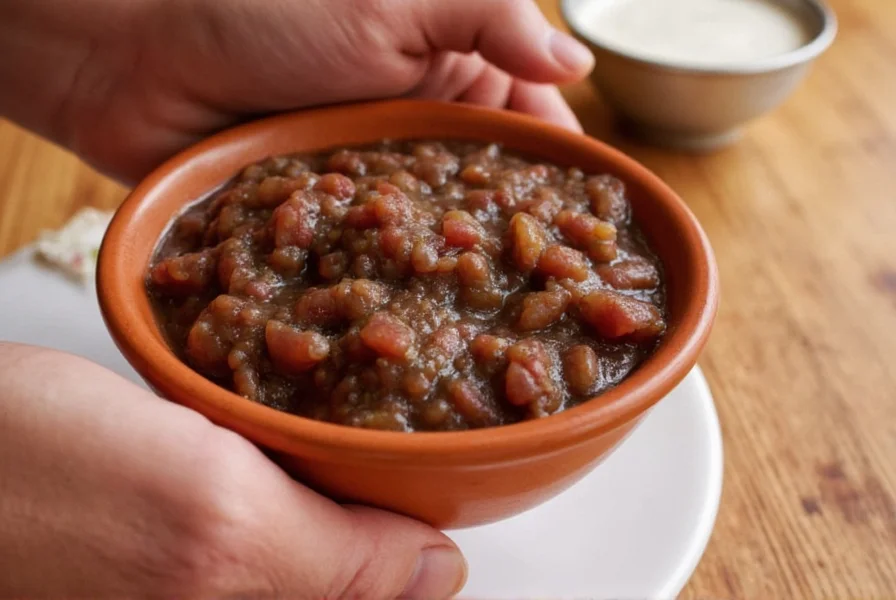 Mexican chocolate sauce in a clay bowl