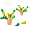 Hot Sale Wooden Puzzles Kids Wooden Disassembly Assembly Building Cactus Toy Balancing Puzzle Fun Toys Wholesale