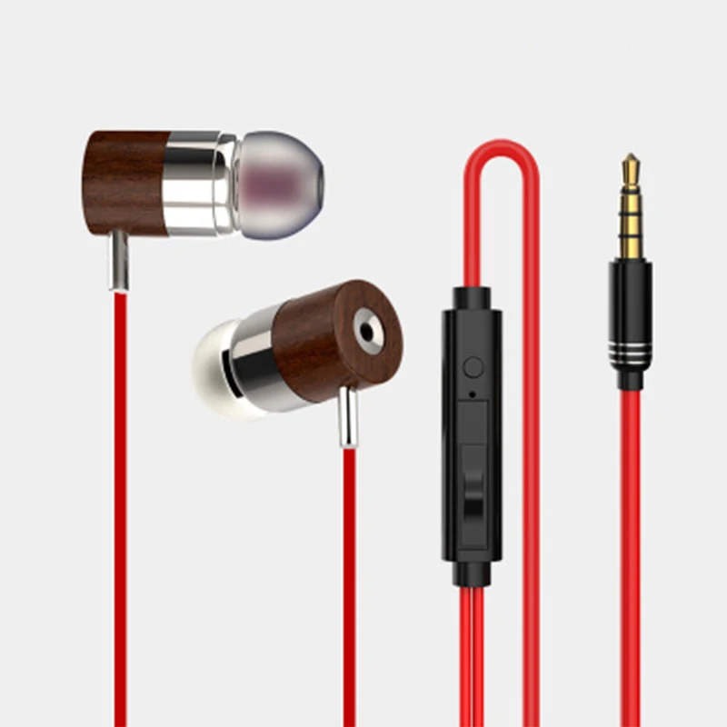 

Wired Sports Mini wooden Earbud 15mm Driver Handphone Headset With A Microphone Dongguan Earphone Headphone Best earphone