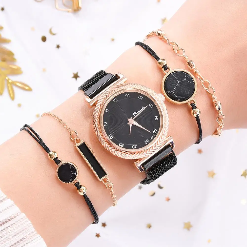 

2020 New Women's Watch Cross-Border Explosive Quartz Watch Women's Bracelet Watch Set Fashion Trend