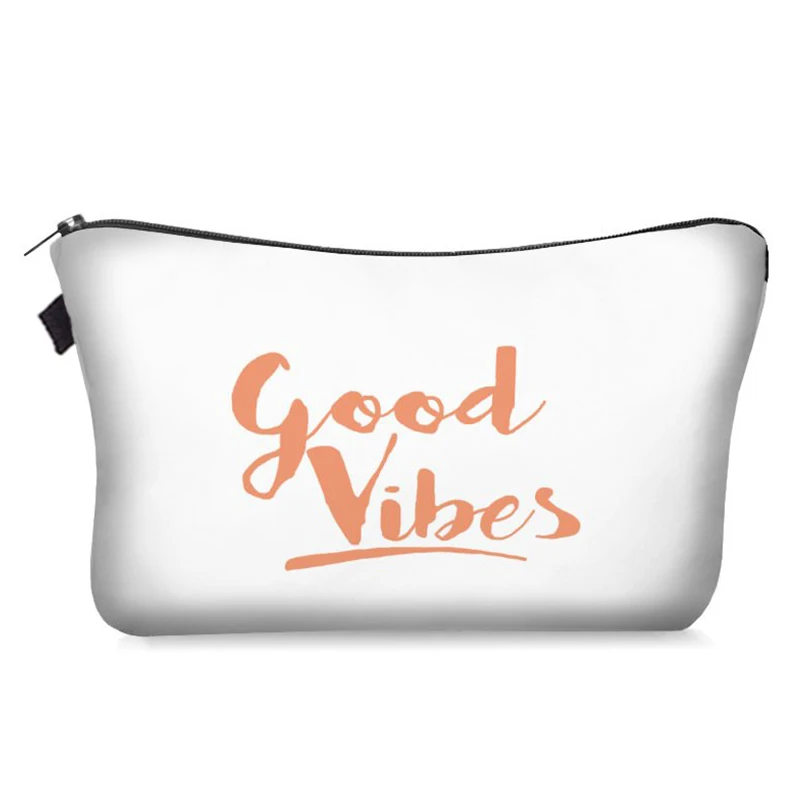 

Wholesale Bride Eco Friendly Cosmetic Bags Reusable Canvas Zipper Multicolour Makeup Pouch Bag With Golden Printing