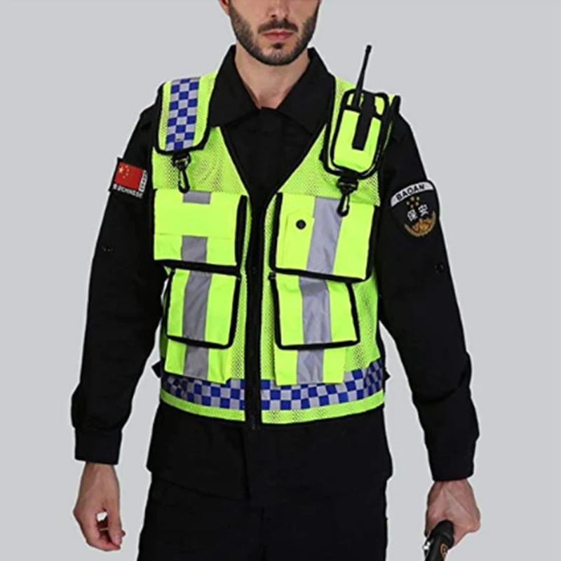 Wholesale Reflective Security Rescue Hivis Vest Green Surveyor Safety