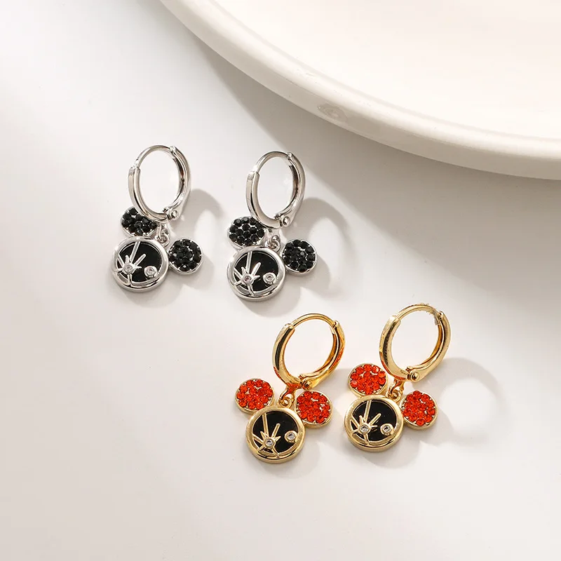 

Sailing Cartoon Mickey Earrings Minnie Hoop Earrings CZ Mickey Minnie Earrings For Women Girls Gifts