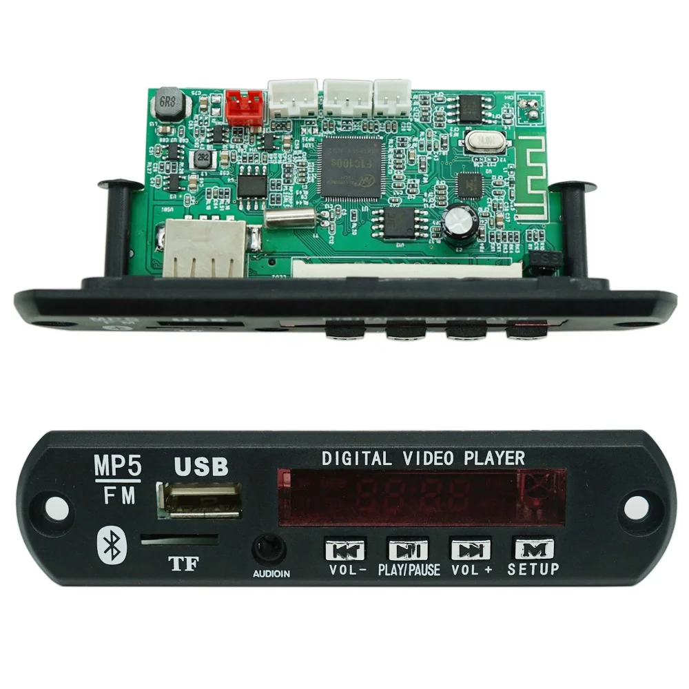 

Bluetooth Wireless BT USB Video Player Module MP3 MP4 MP5 Decoder Board, Black