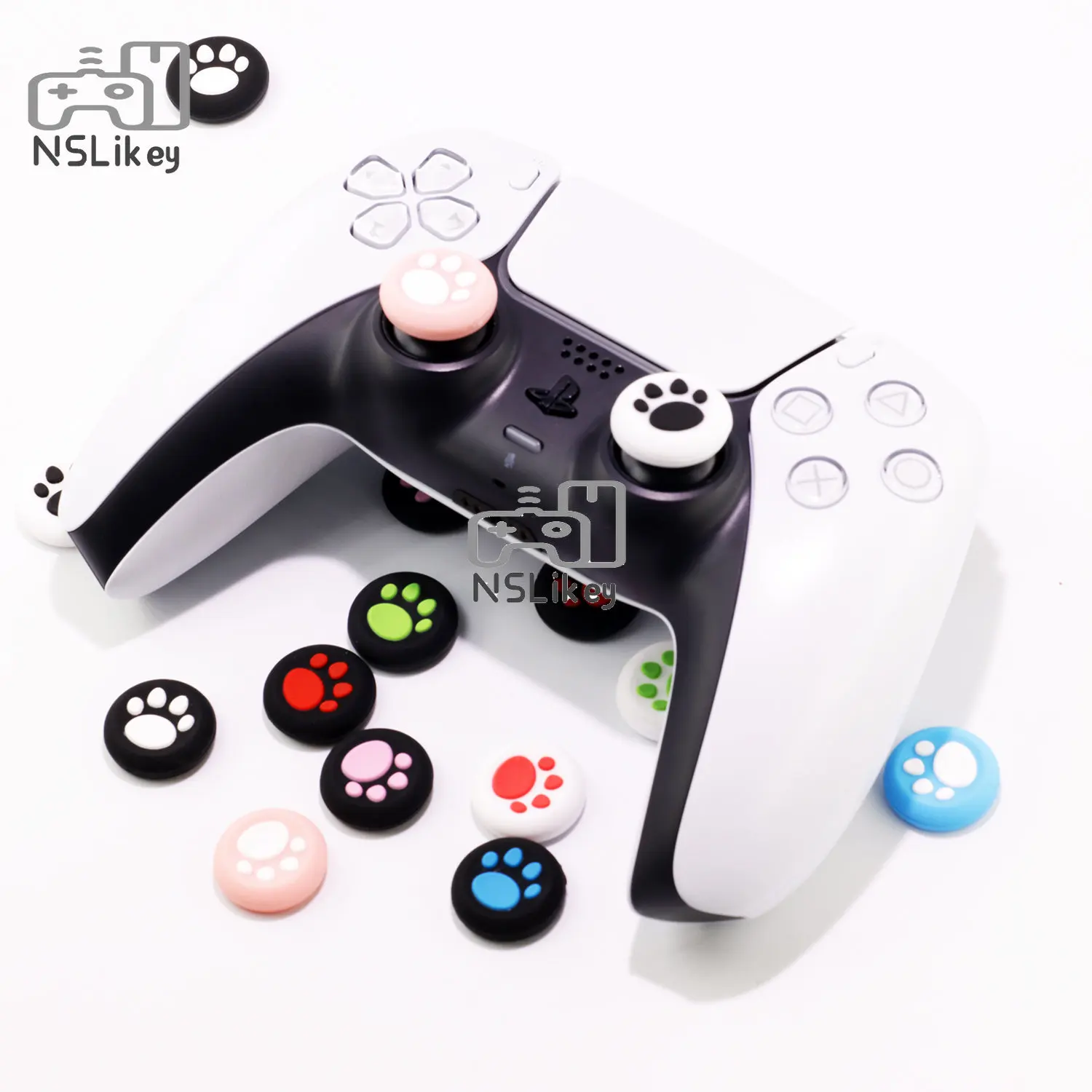 NSLikey Cat Paw Cute Thumb Grip for PS3 PS4 PS5 Xbox One Xbox 360 Controller Joystick Thumbstick Cover