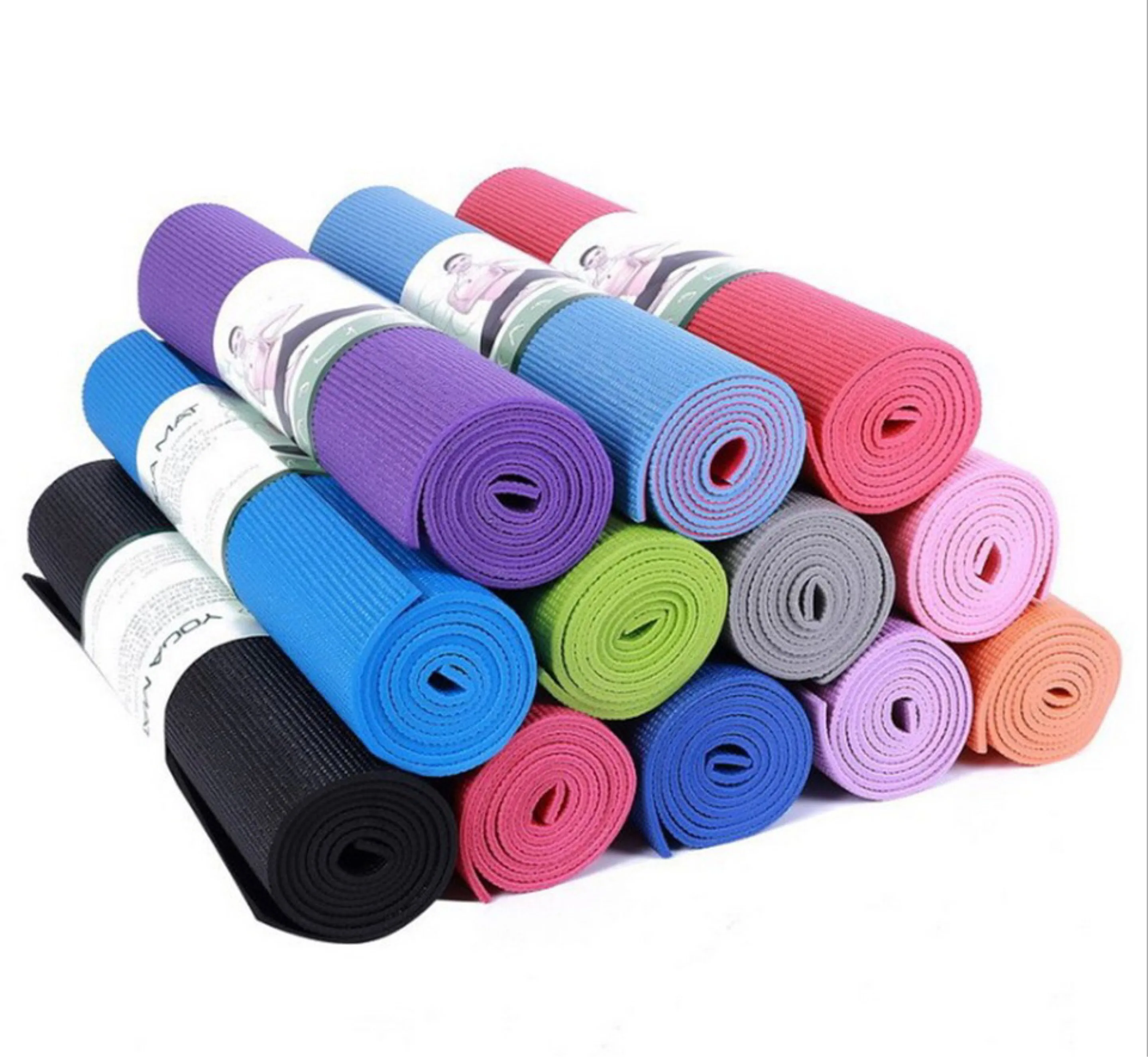 Hello Fit 10-Pack Yoga Mat, 68 x 24 Non Slip Exercise Mat, 4mm Thick Gym  Mat for Fitness and Stretching, Bulk Non Toxic Yoga Mats for Schools and  Studios, Green, Mats 